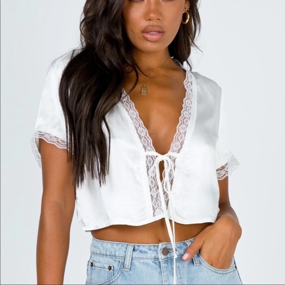 Princess Polly Tops - Princess Polly Vintage Tie Up Top